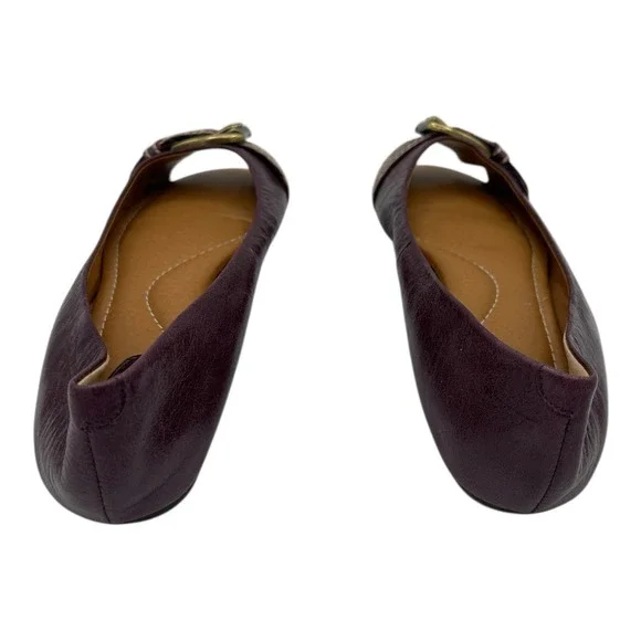 FOSSIL Women Plum Leather Ballet Flats Buckle Detail Casual Shoes Size 7.5 - Picture 7 of 16